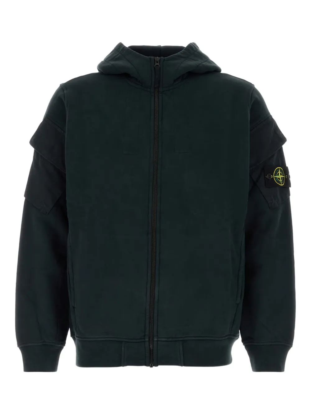 Stone Island zip-up cotton hoddie Zwart