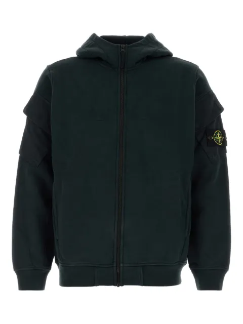 Stone Island zip-up cotton hoodie