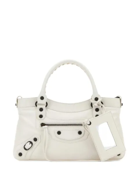 Balenciaga  Le City First leather braided-handle tote bag