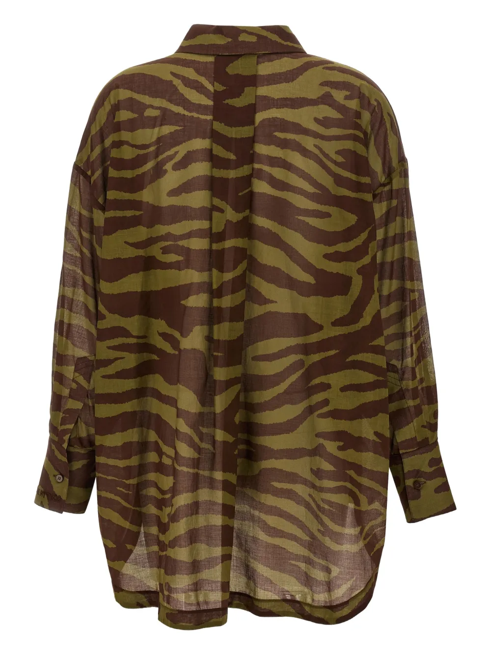The Attico Blouse met dierenprint en split - Bruin
