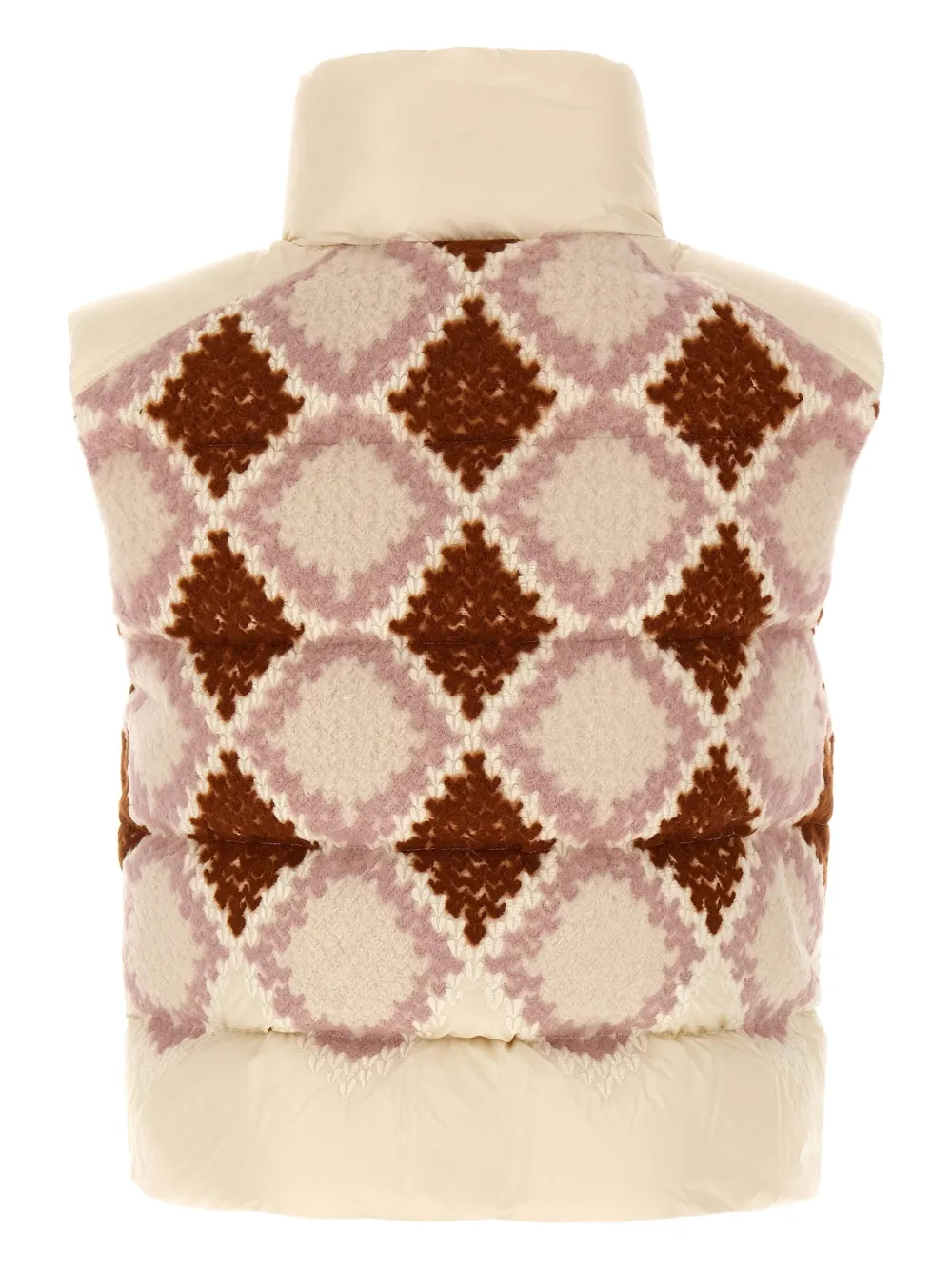 Moncler Armathia quilted diamond-pattern vest Beige