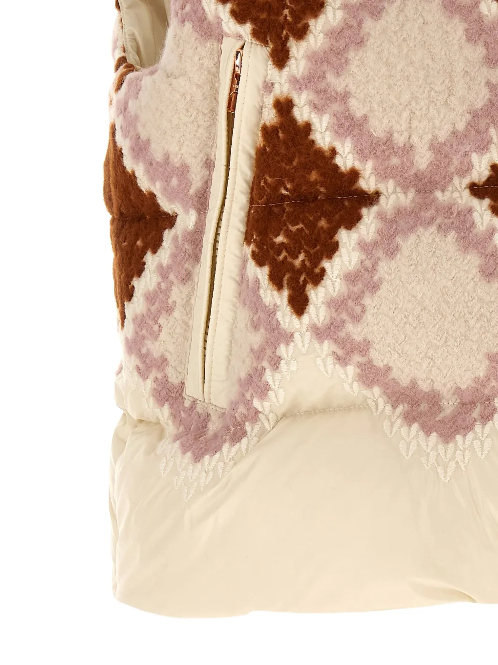 Moncler Armathia quilted diamond-pattern vest Beige