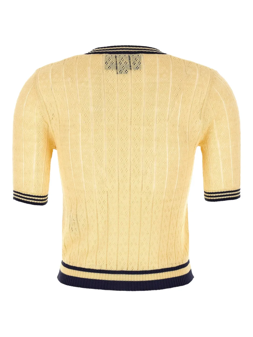 Valentino Garavani embroidered-logo short-sleeve cardigan Geel