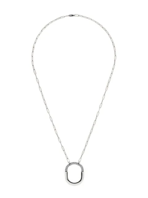 Tiffany & Co. Pre-Owned 18K white gold medium Lock diamond necklace
