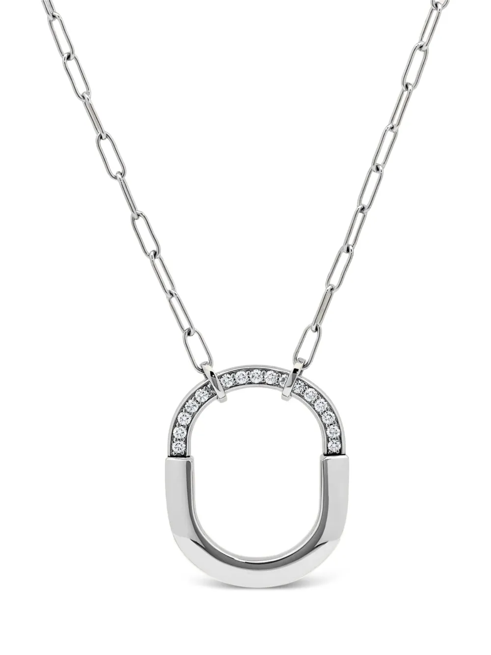 Tiffany & Co. 18K white gold medium Lock diamond necklace | Image 2