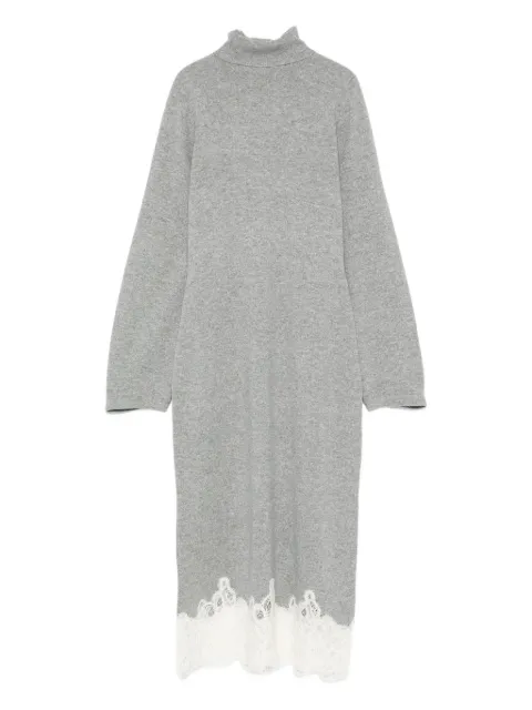 Fabiana Filippi turtleneck lace-trimmed midi dress