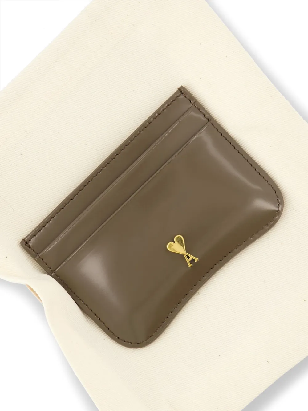 logo-plaque calfskin cardholder