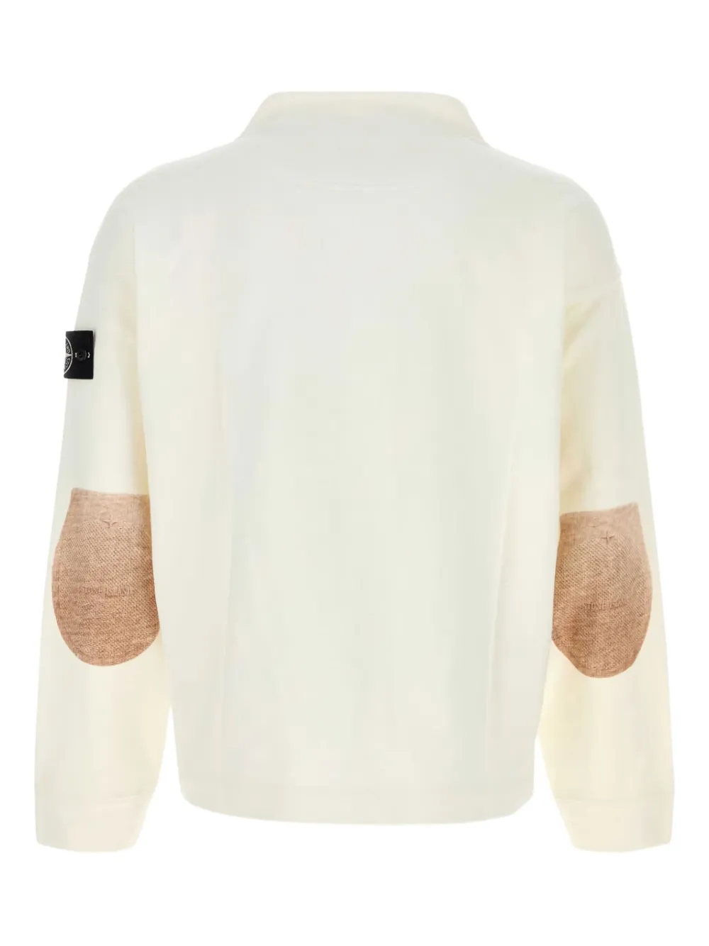 Stone Island 6100001 elbow-patch cotton sweatshirt Wit