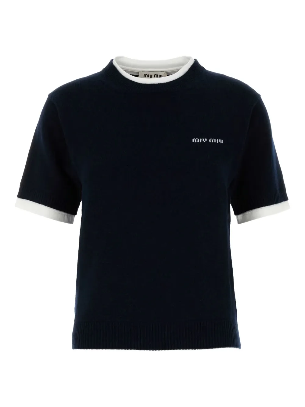 Miu Miu cashmere short-sleeved sweater - Blu