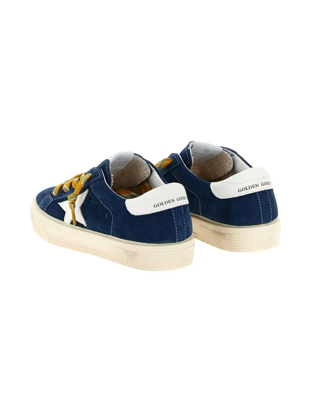 Golden Goose May Leather And Suede Sneakers In Blue