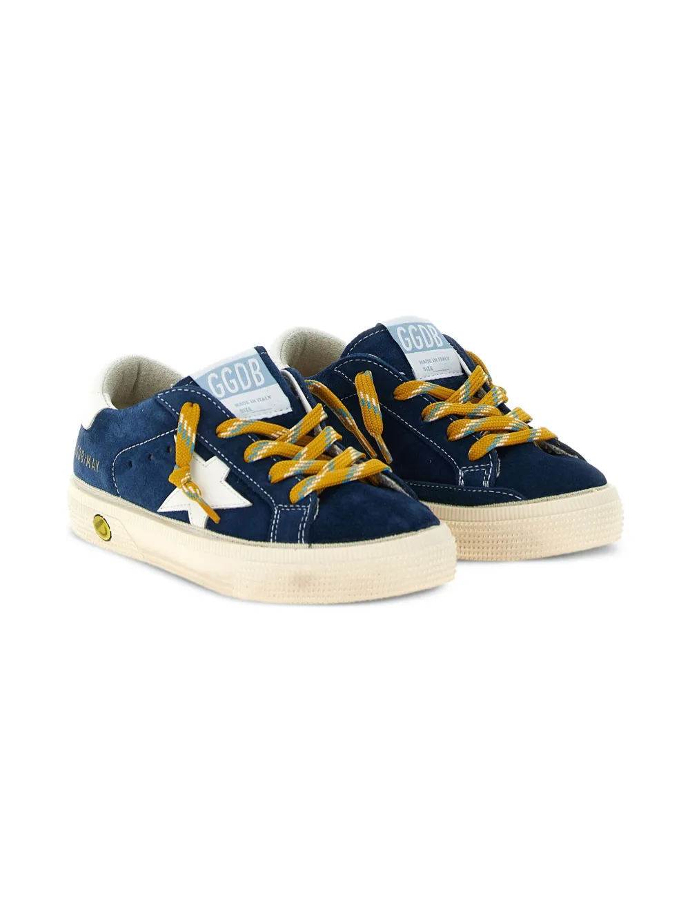 Golden Goose Kids May star-detail suede sneakers Blue