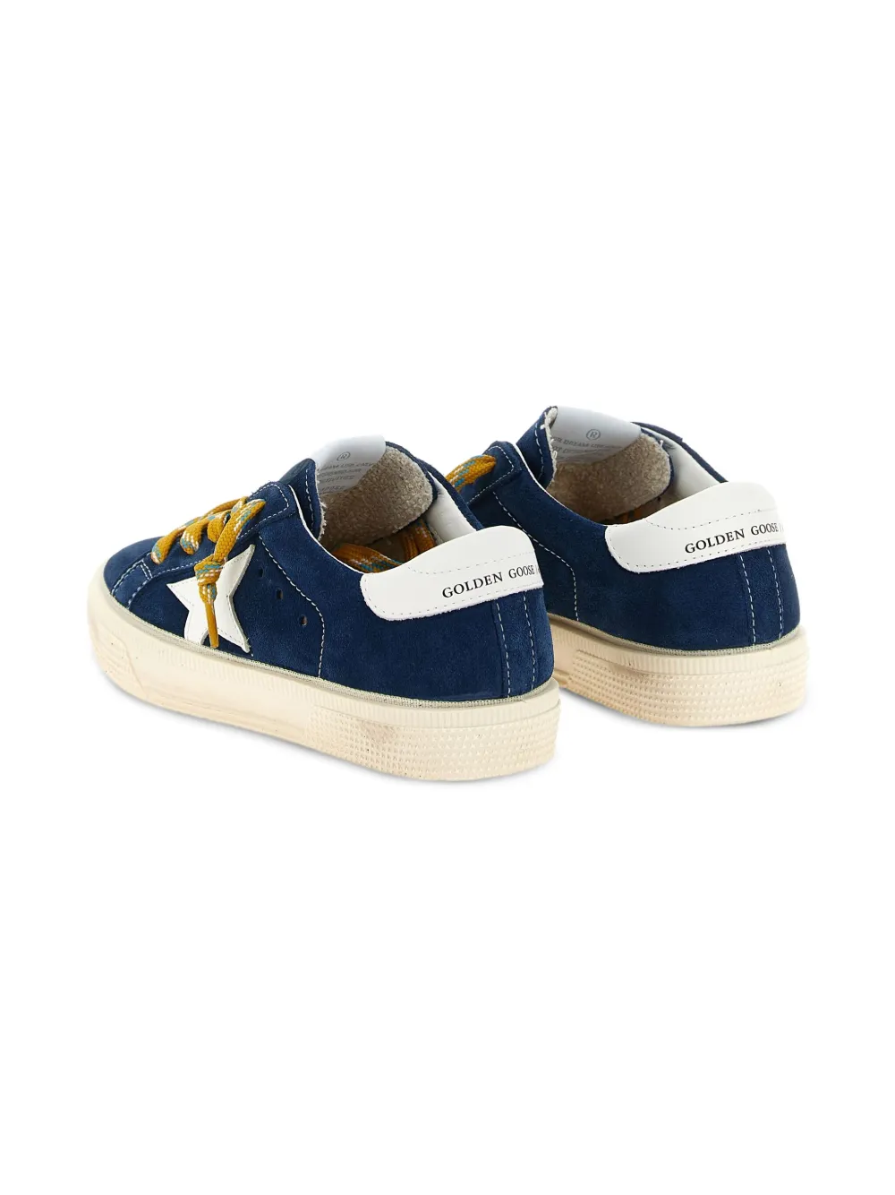 Golden Goose Kids May star-detail suede sneakers Blue