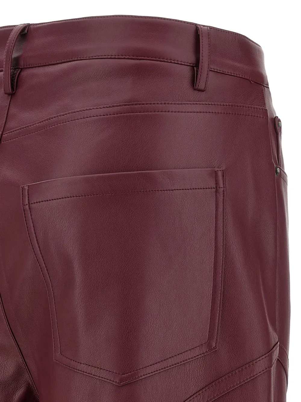 Rotate Birger Christensen Mid-rise Faux Leather Wide-leg Pants In Brown