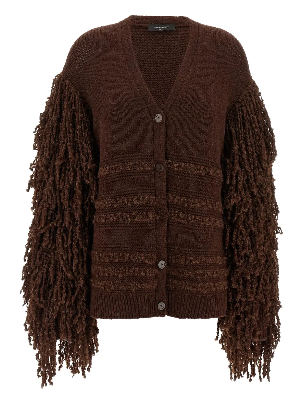 Fabiana Filippi Vest met franje Bruin