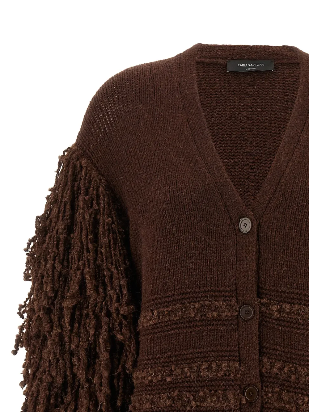 Fabiana Filippi Vest met franje Bruin