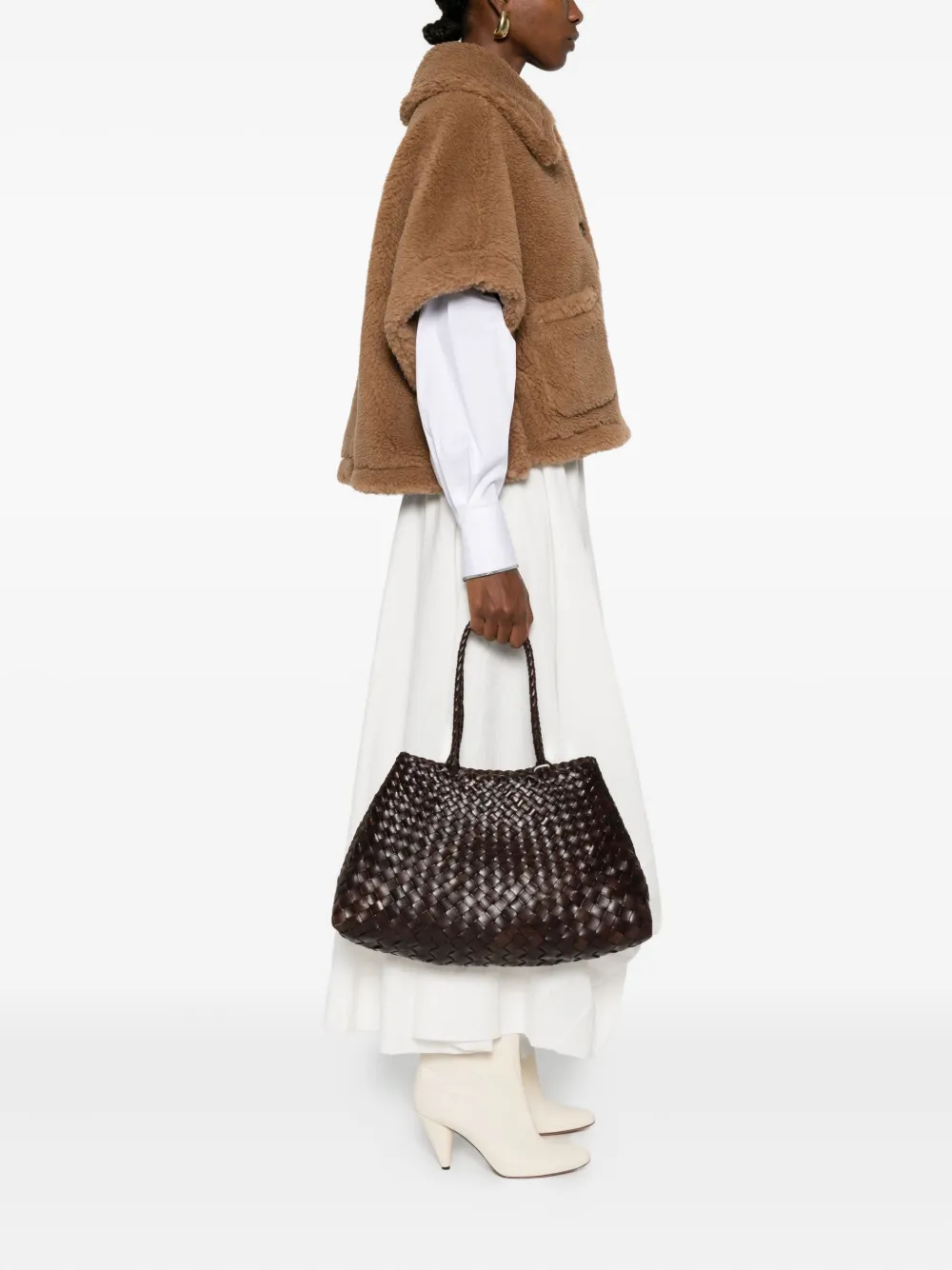 DRAGON DIFFUSION leather open-toe tote bag Bruin