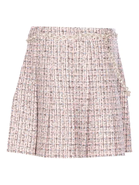 Self-Portrait crystal-embellished tweed mini skirt