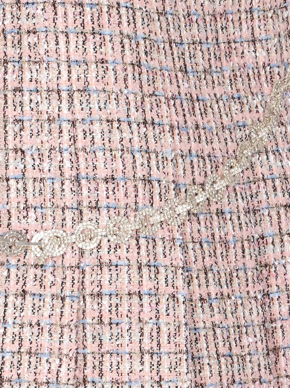 Self-Portrait crystal-embellished tweed mini skirt Roze