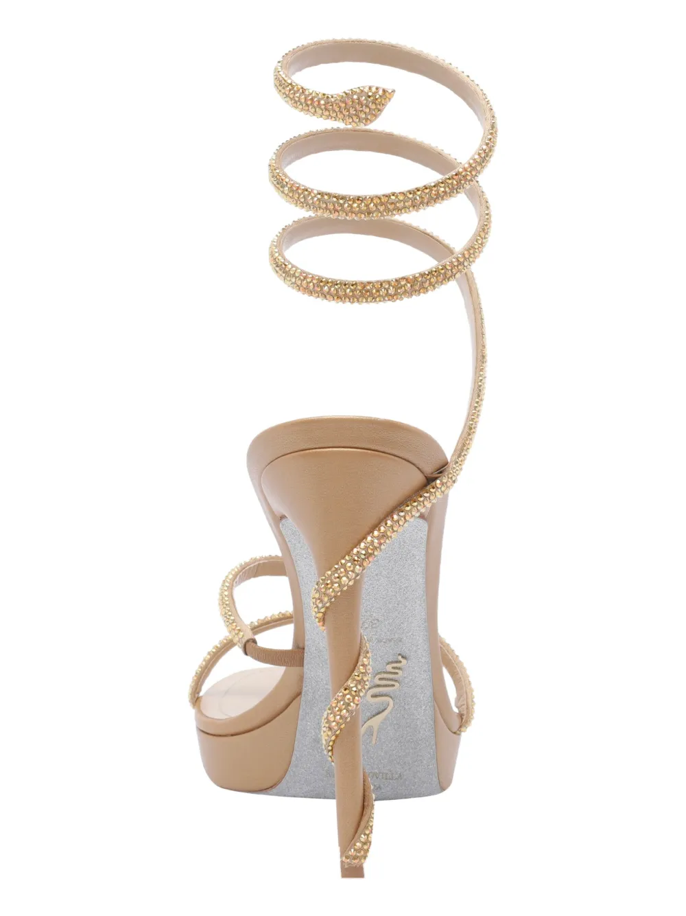 René Caovilla Margot Honey Platform Sandal 120 In Gold