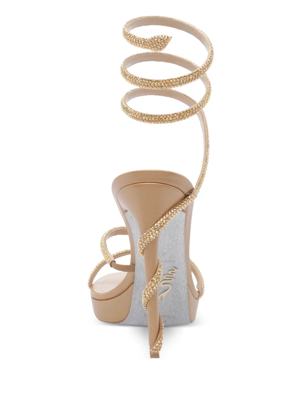 René Caovilla 105mm Margot sandals Gold