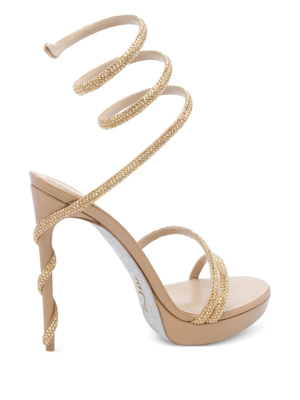 René Caovilla 105mm Margot sandals Gold