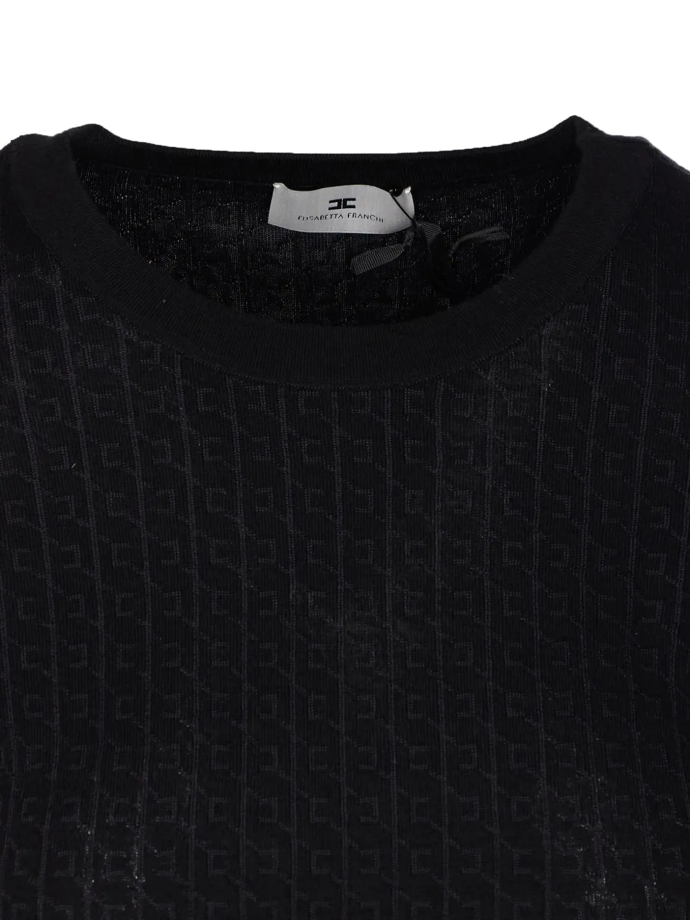 Elisabetta Franchi Trui met ronde hals en logopatroon Zwart