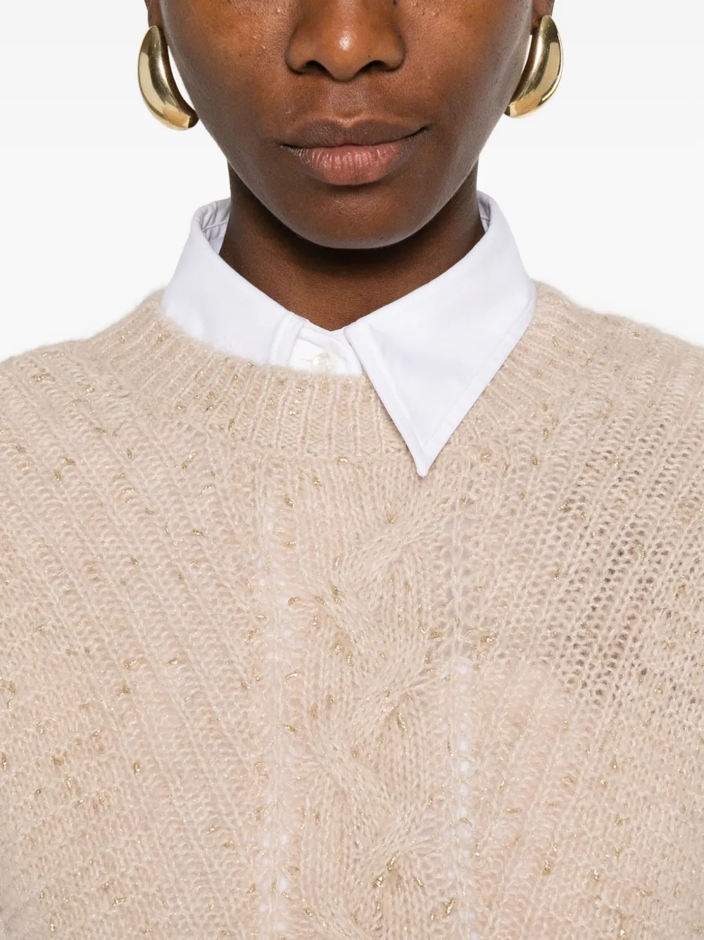 Max Mara cable-knit sleeveless vest Beige