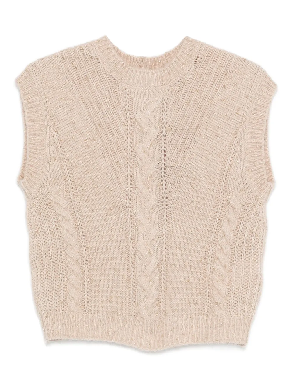 Max Mara cable-knit sleeveless vest Beige