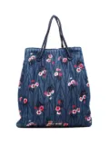 Miu Miu Pre-Owned 2000-2015 floral denim shoulder bag - Blue