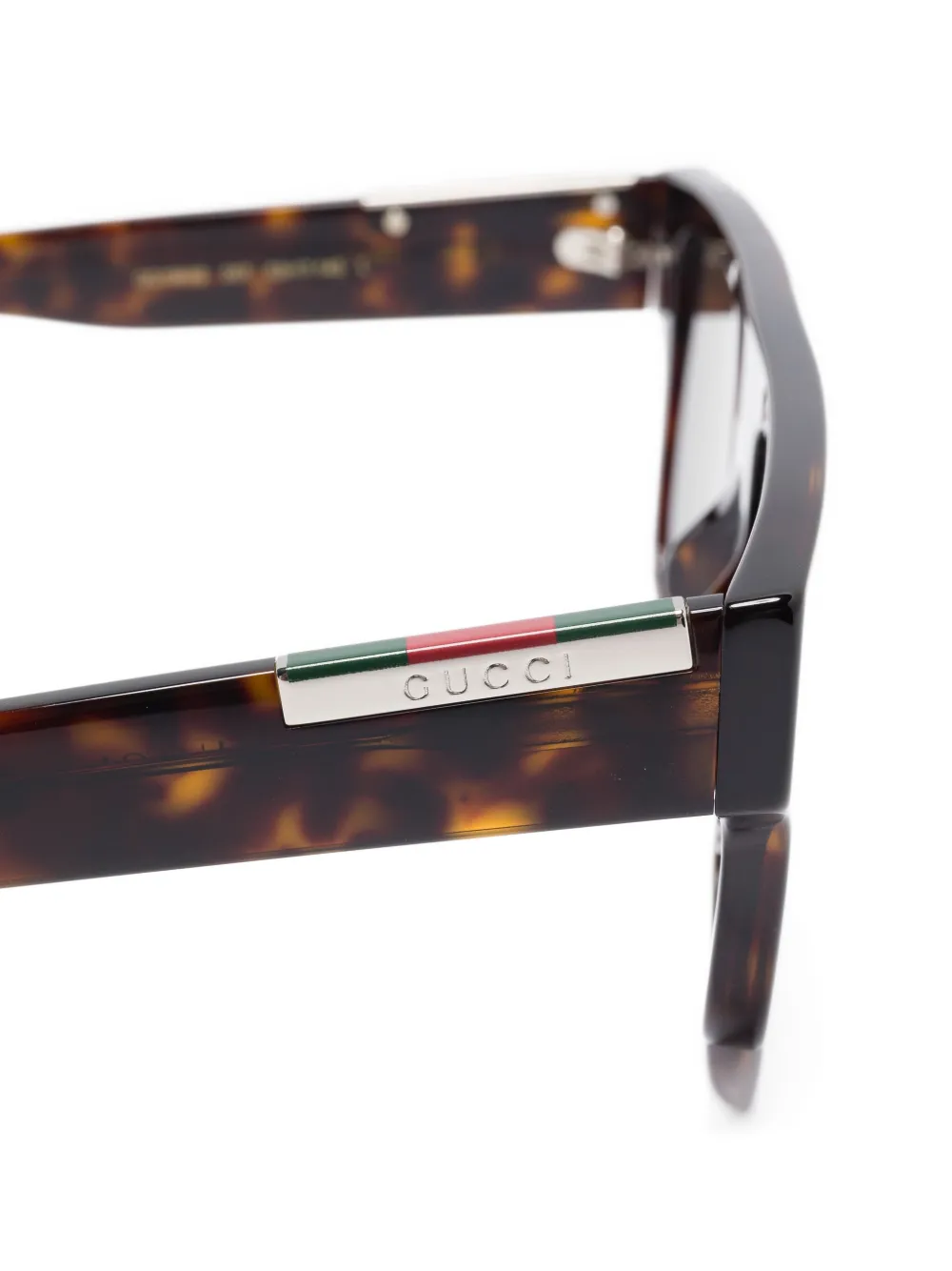 Gucci Eyewear Zonnebril met schilpadschild design Bruin