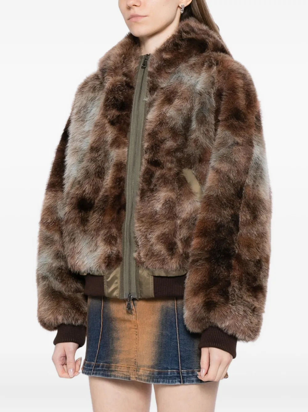 Andersson Bell Vanessa Faux-fur Jacket In Brown