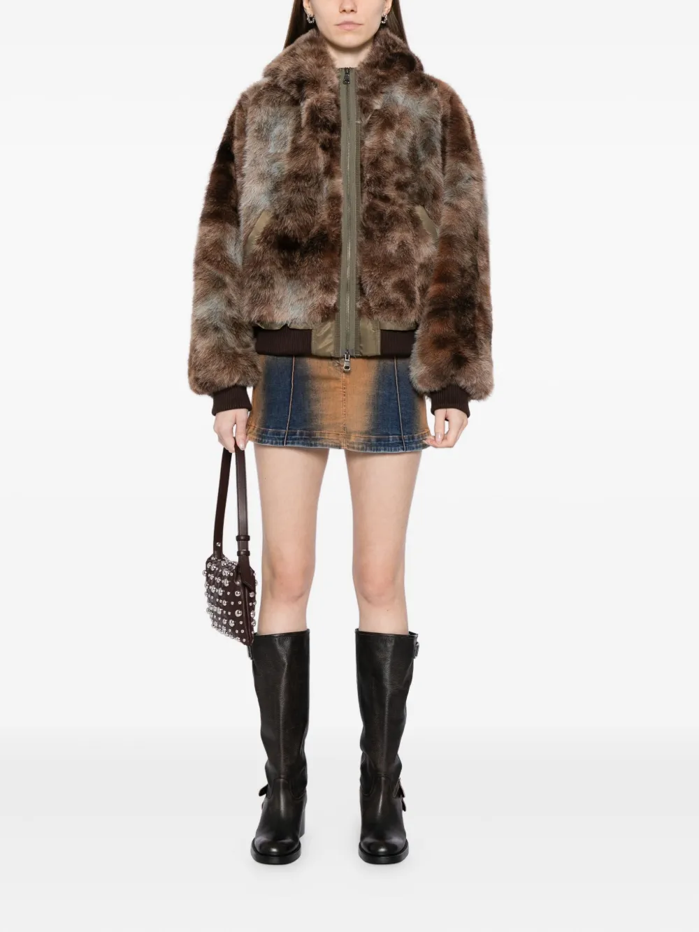 Andersson Bell Vanessa Faux-fur Jacket In Brown