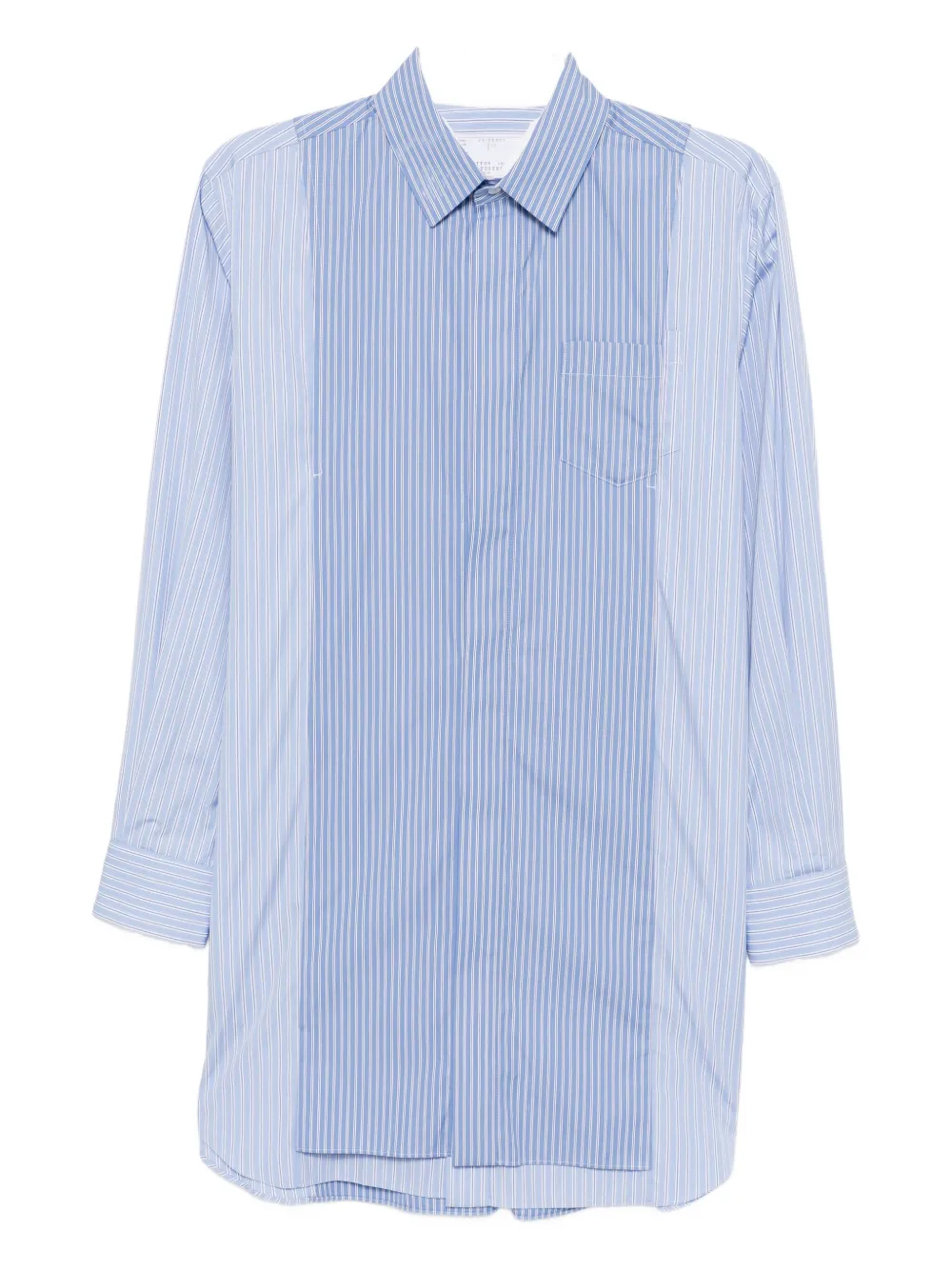 Sacai Striped Shirt Dress In Blue