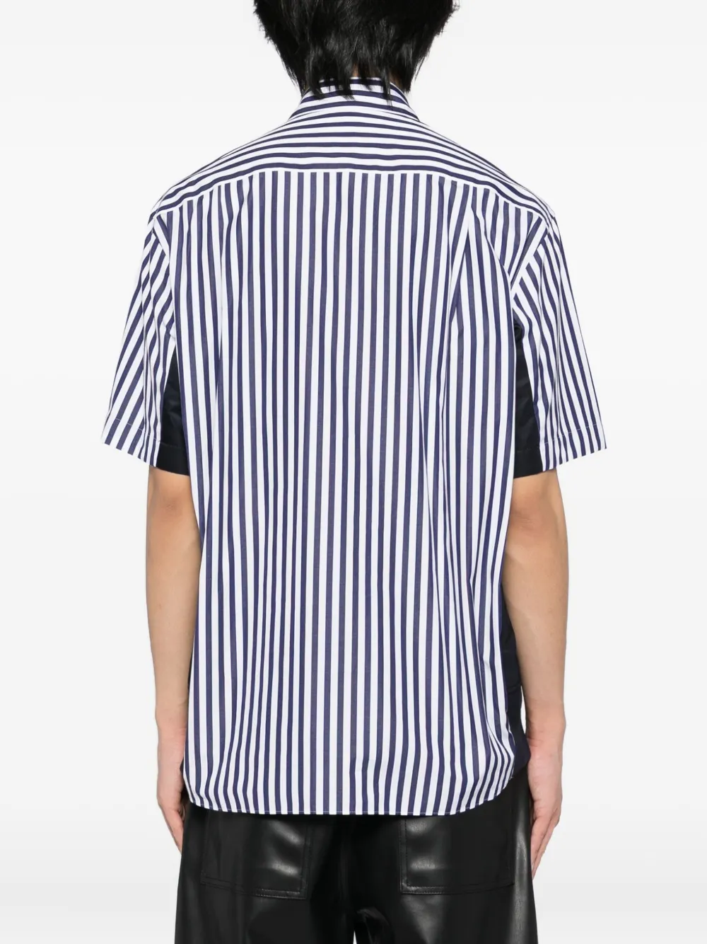 sacai striped poplin shirt Blauw