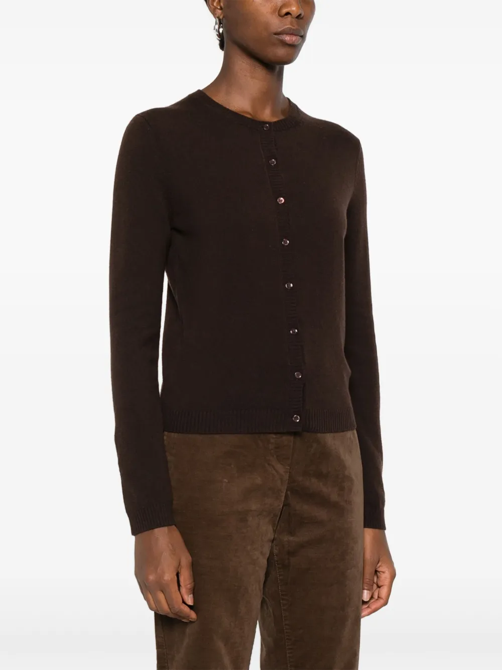  Bompard Round-neck Buttoned Cardigan - Brown 