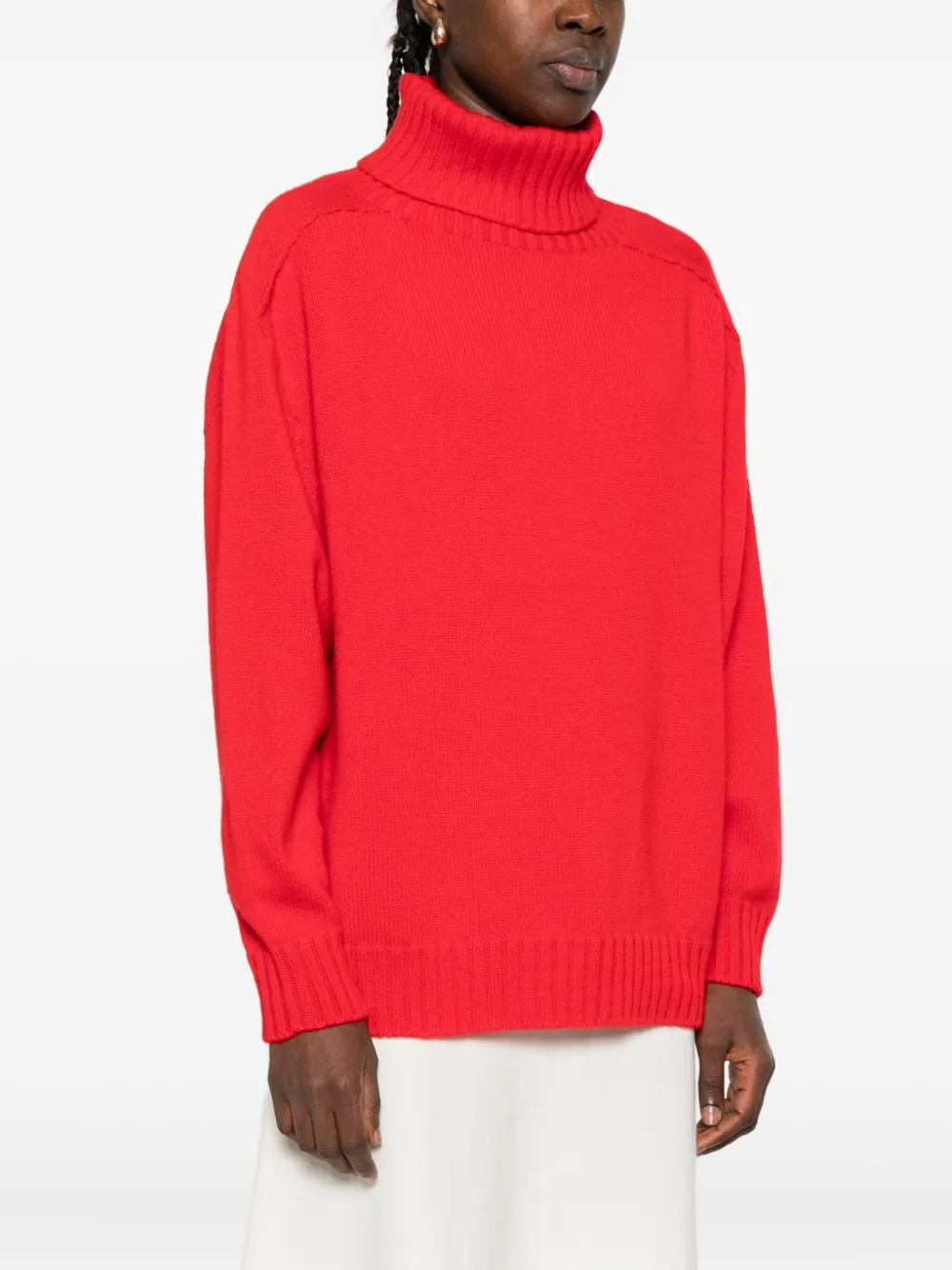 Eric Bompard Roll-neck Raglan-sleeve Sweater In Red