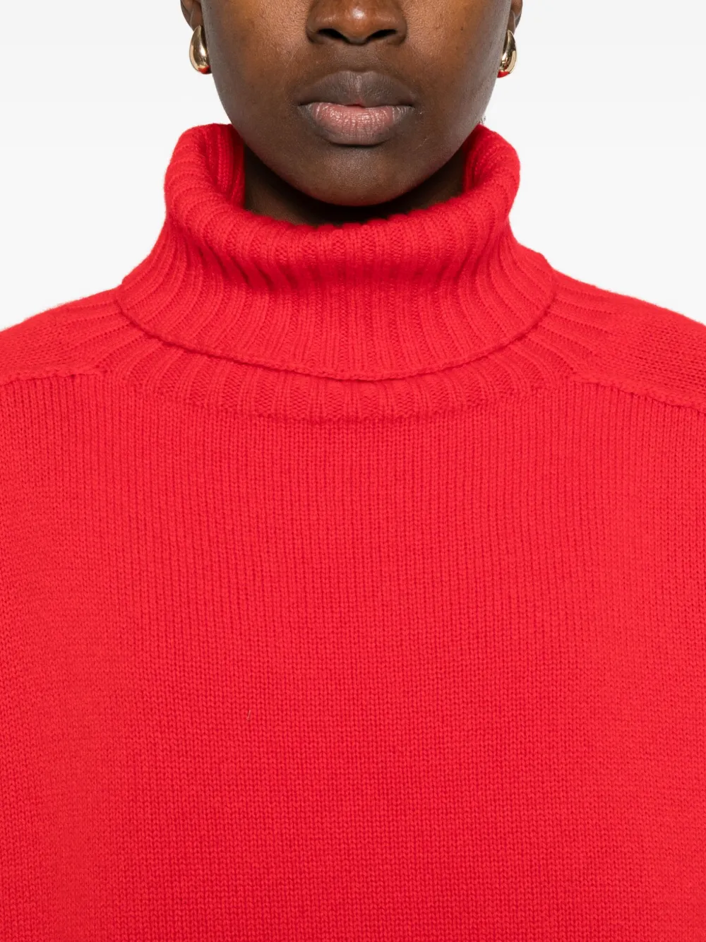 Eric Bompard Roll-neck Raglan-sleeve Sweater In Red