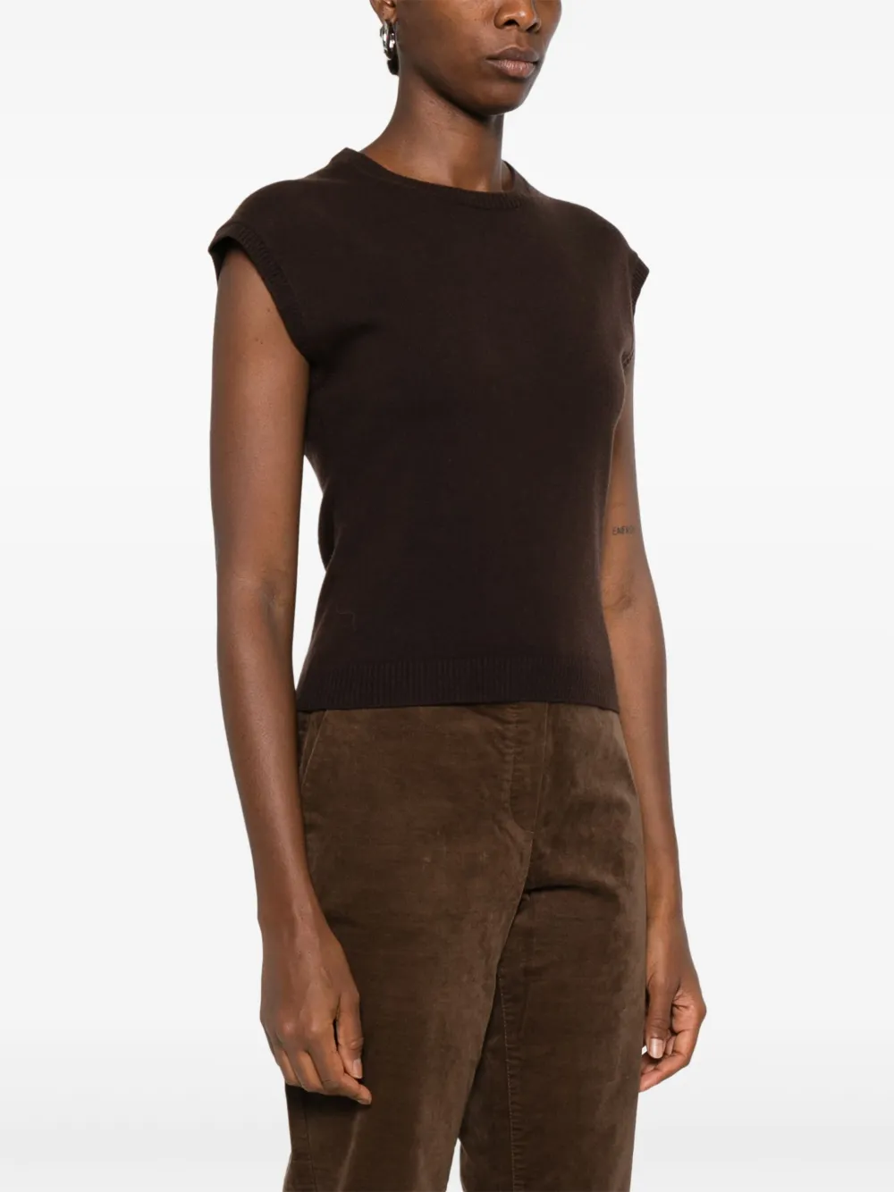 Round-Neck Ribbed Vest