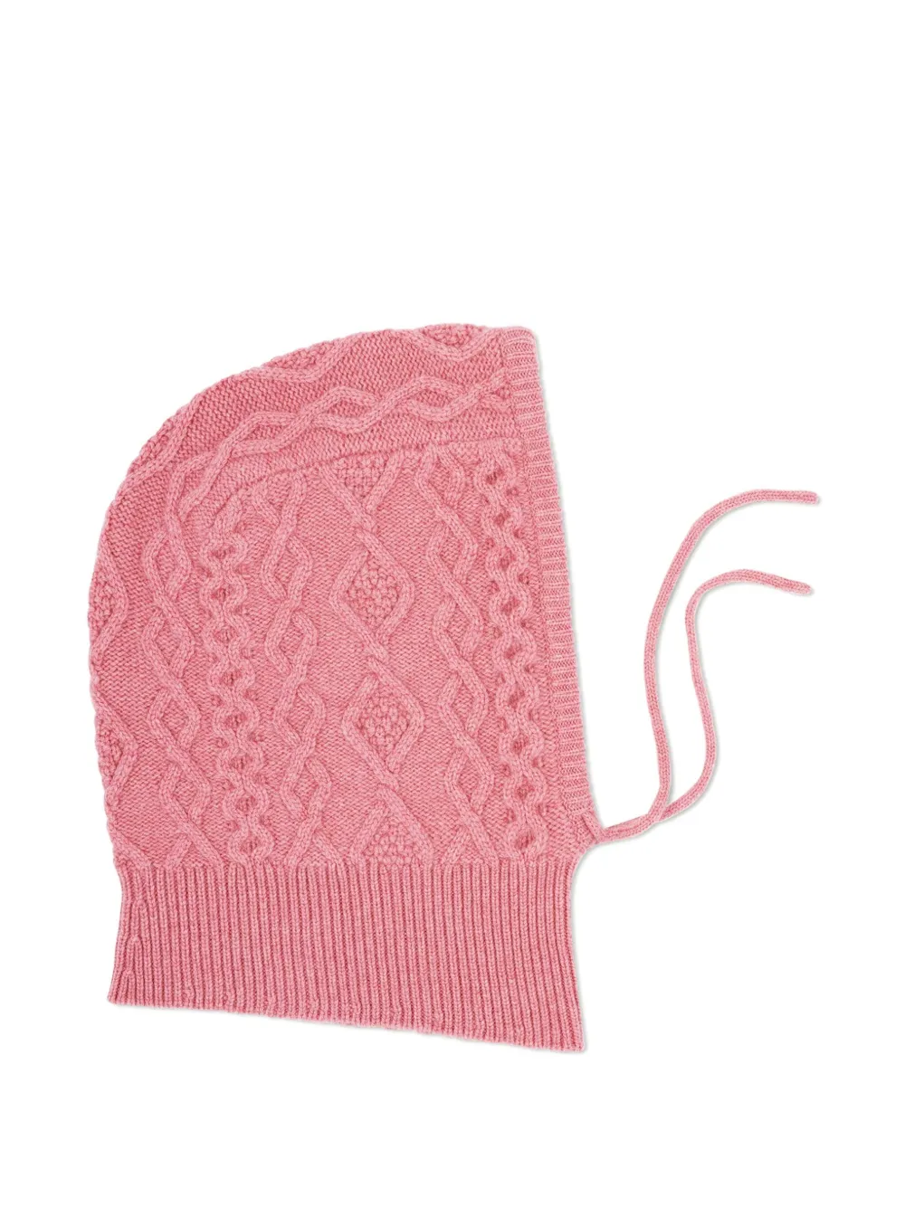 Eric Bompard cable-knit drawstring hood | Pink | Image 1