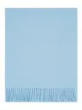 Eric Bompard monogram fringed scarf - Blue