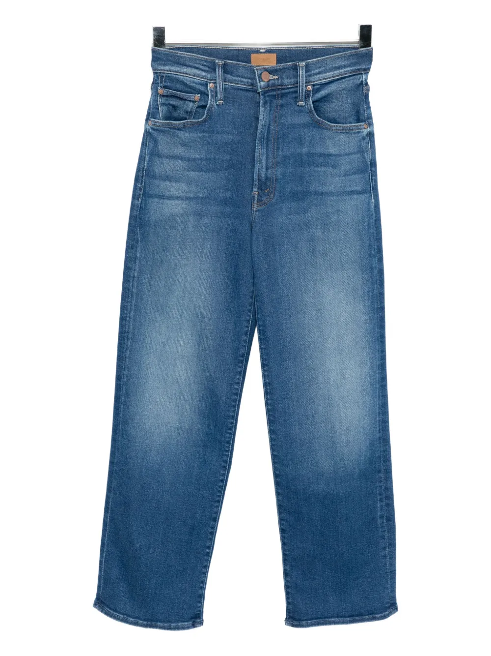 Mother The Rambler Zip Flood Straight-leg Jeans In Blue