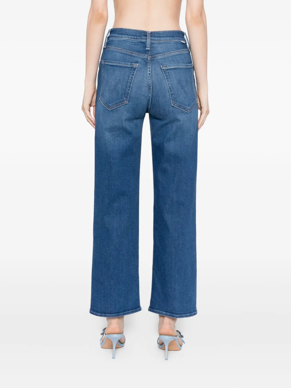Mother The Rambler Zip Flood Straight-leg Jeans In Blue