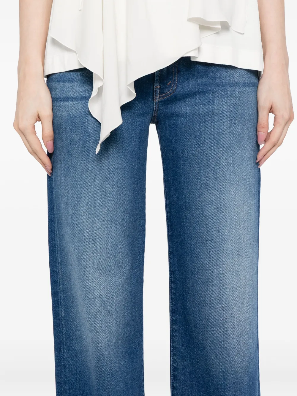 Mother The Rambler Zip Flood Straight-leg Jeans In Blue