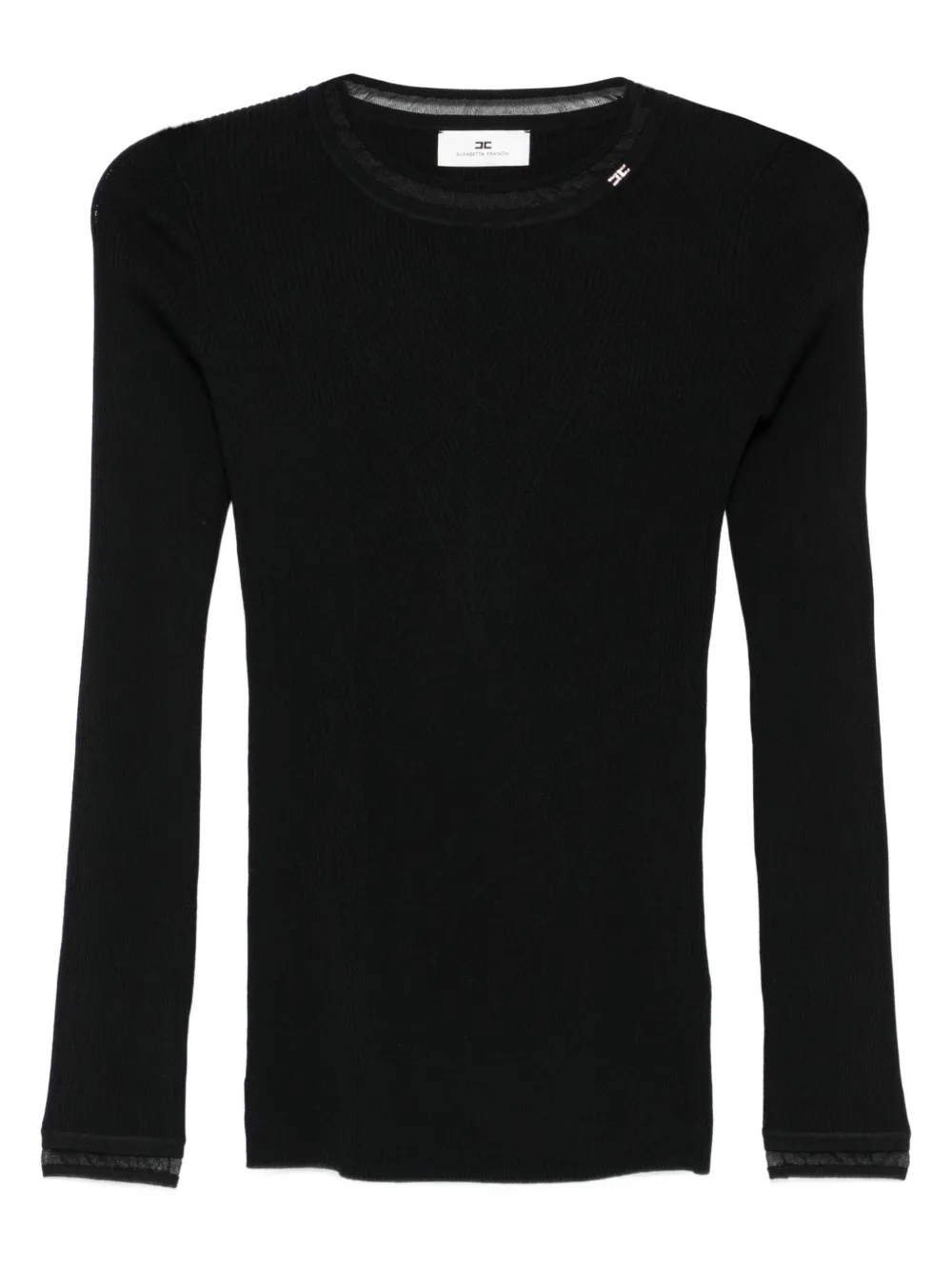 Elisabetta Franchi ribbed-knit long-sleeve t-shirt Zwart