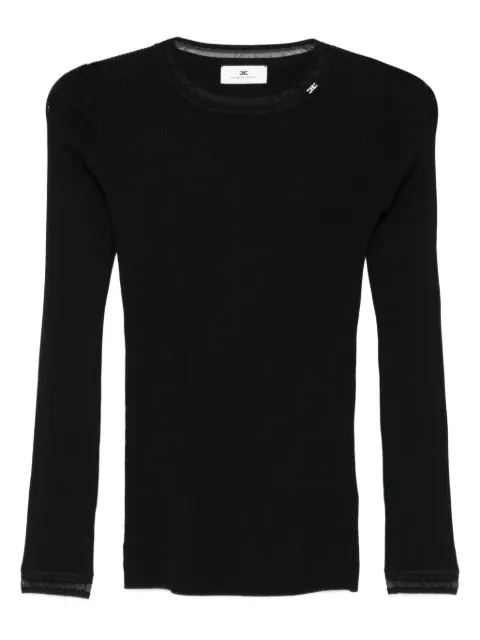 Elisabetta Franchi playera de canalé con manga larga