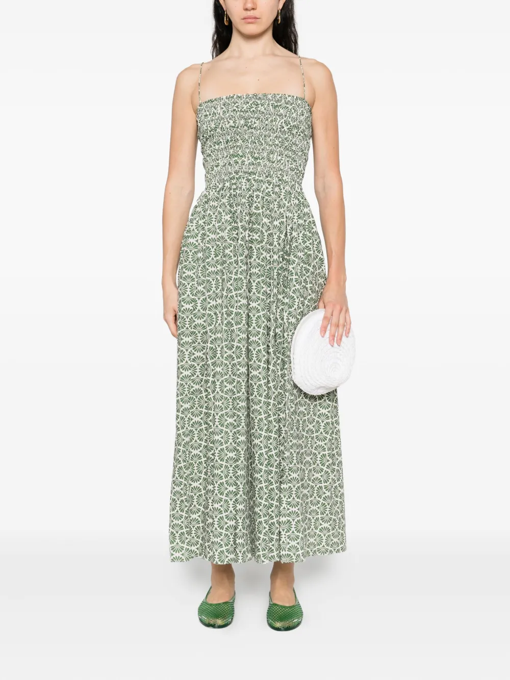 Matteau Gelaagde maxi-jurk met print - Groen