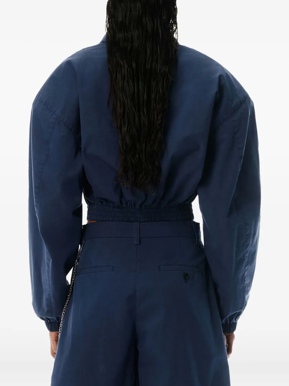 Alexander Wang Cropped gesmockt Harrington jack Blauw