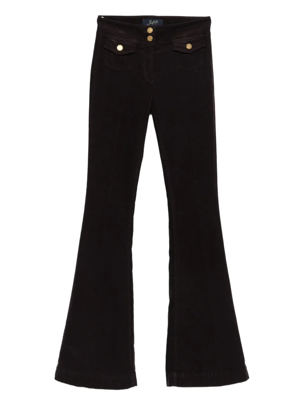 Seafarer Button-fastening Flared Trousers In Brown