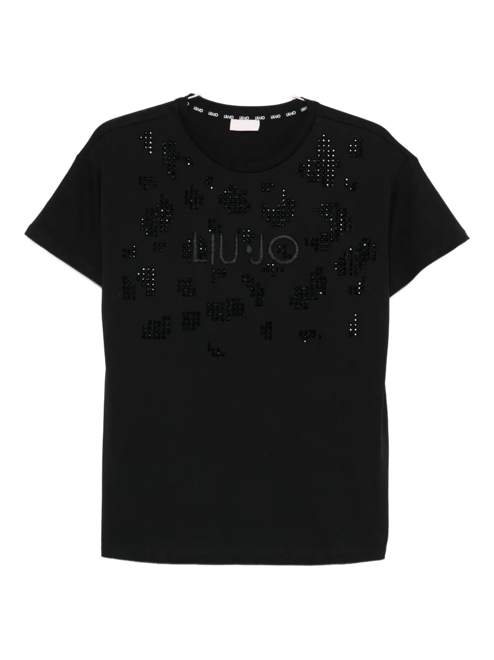 LIU JO crystal-embellished cotton T-shirt Zwart