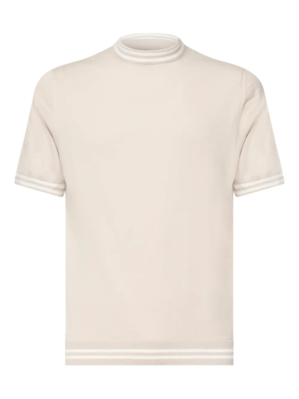 Eleventy short-sleeve ribbed-trim sweater Beige